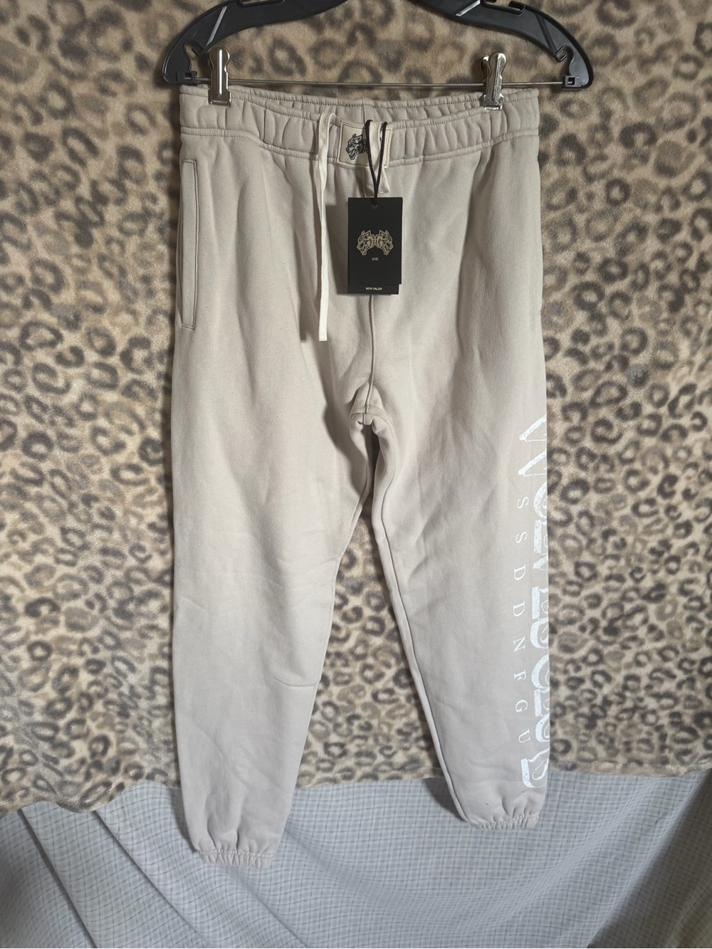 Darc Sport Beige Women's Jogger Track Pants with Side Logo